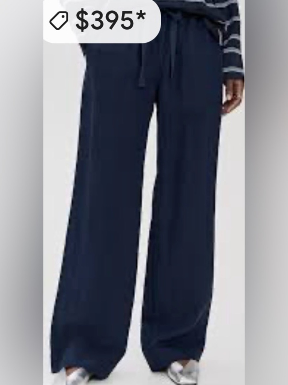 Vince Navy Wide-Leg Drawstring Pants